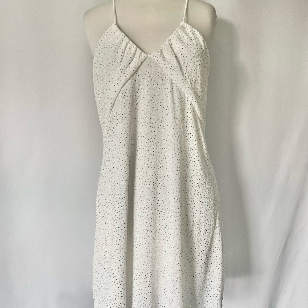 Zara White Dress with Silver Dots